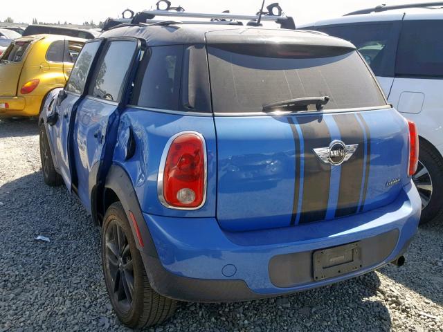 WMWZB3C58BWH95437 - 2011 MINI COOPER COU BLUE photo 3