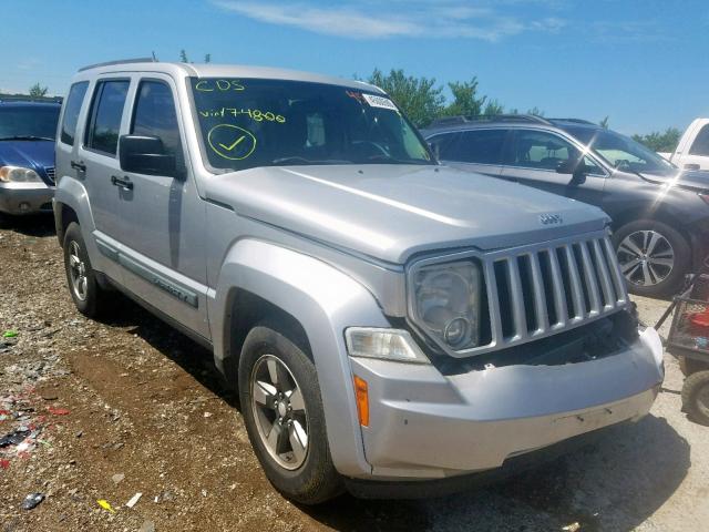 1J8GN28K78W174800 - 2008 JEEP LIBERTY SP SILVER photo 1