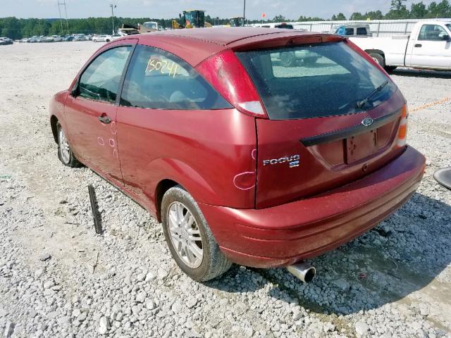 3FAFP31N85R161503 - 2005 FORD FOCUS ZX3 RED photo 3