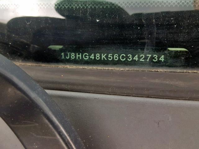 1J8HG48K56C342734 - 2006 JEEP COMMANDER WHITE photo 10