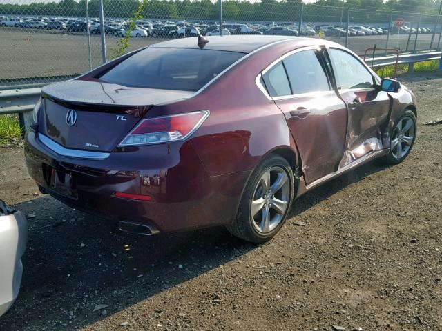 19UUA9F53DA000503 - 2013 ACURA TL TECH BURGUNDY photo 4