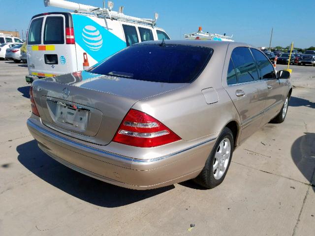 WDBNG70J02A235075 - 2002 MERCEDES-BENZ S 430 GOLD photo 4