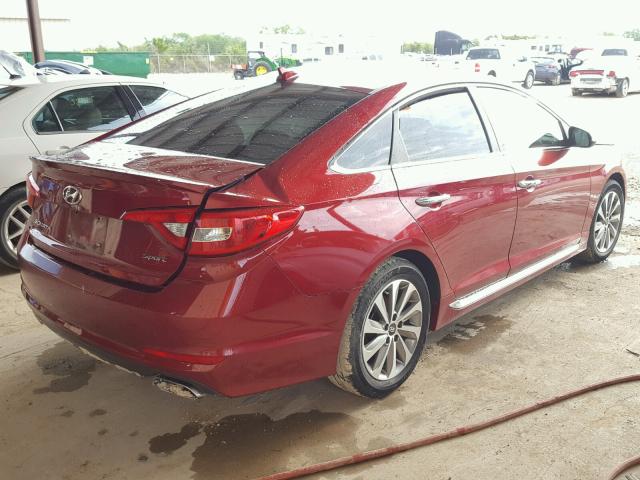 5NPE34AF2FH042480 - 2015 HYUNDAI SONATA SPO RED photo 4