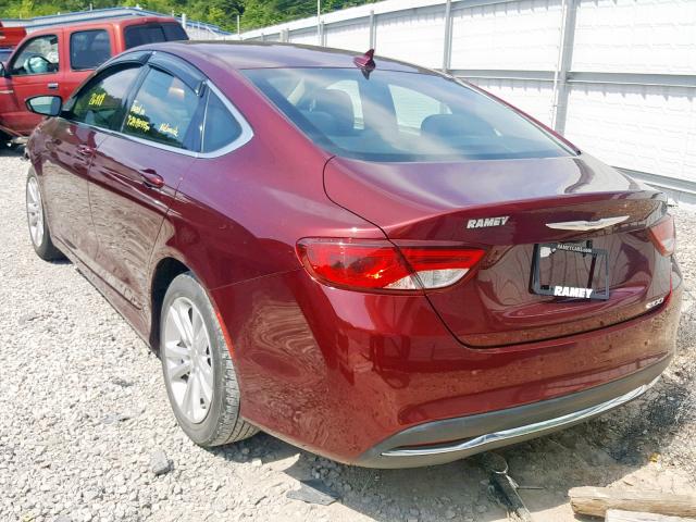 1C3CCCAB9GN132360 - 2016 CHRYSLER 200 LIMITE RED photo 3