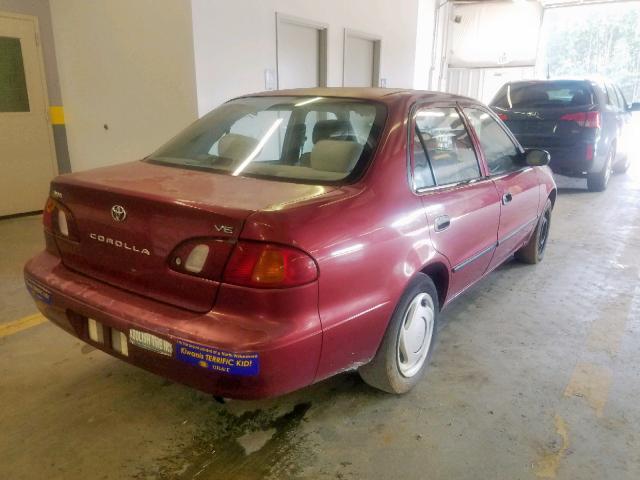 1NXBR12E5YZ375492 - 2000 TOYOTA COROLLA VE BURGUNDY photo 4