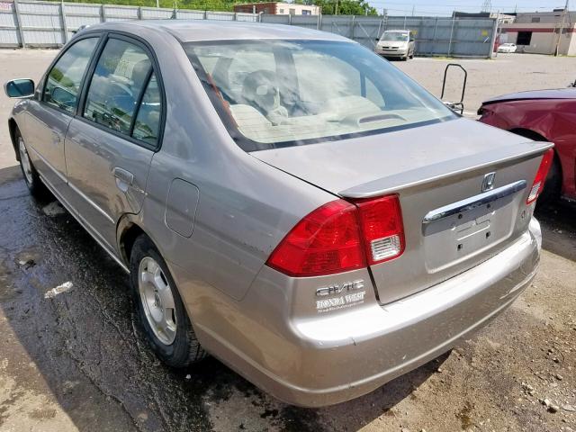 JHMES96663S019272 - 2003 HONDA CIVIC HYBR BEIGE photo 3