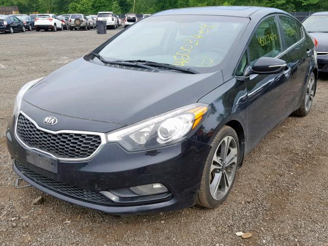 KNAFZ4A89E5094382 - 2014 KIA FORTE EX BLACK photo 2