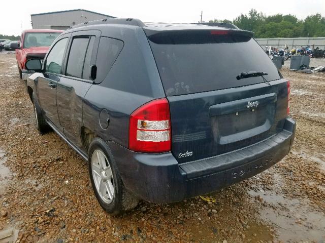 1J8FT47W97D213950 - 2007 JEEP COMPASS BLUE photo 3