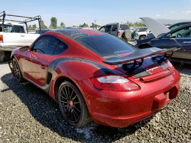 WP0AB29888U782068 - 2008 PORSCHE CAYMAN S MAROON photo 3