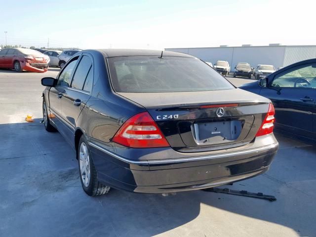 WDBRF61J15A691829 - 2005 MERCEDES-BENZ C 240 BLACK photo 3