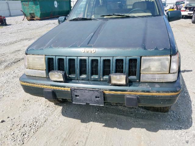 1J4GZ78Y8PC564912 - 1993 JEEP GRAND CHER GREEN photo 7