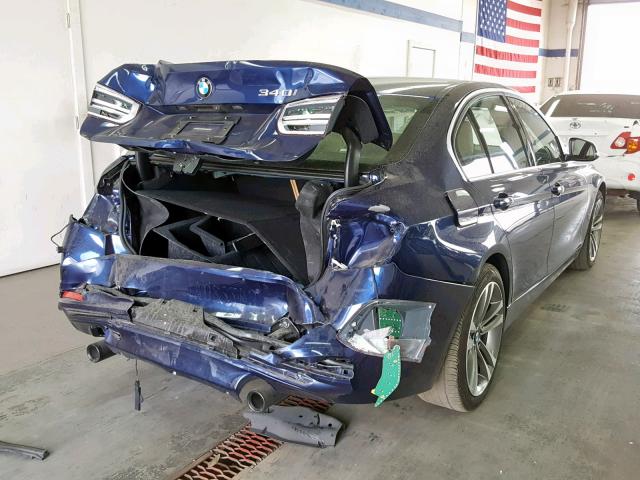 WBA8B3G50JNV01262 - 2018 BMW 340 I BLUE photo 4