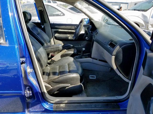 3VWSK69M11M089343 - 2001 VOLKSWAGEN JETTA GLS BLUE photo 5