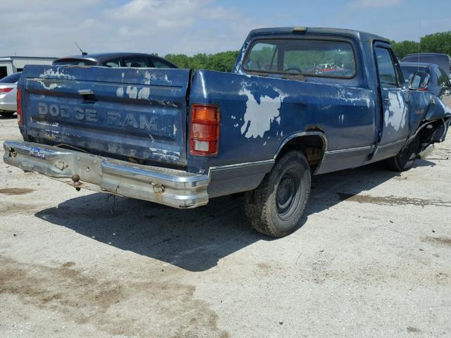 1B7FE06Y0KS111003 - 1989 DODGE D-SERIES D BLUE photo 4