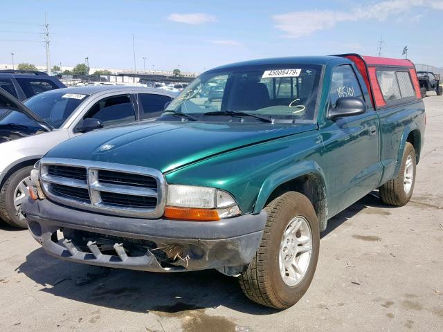 1D7FL16K74S579035 - 2004 DODGE DAKOTA SXT GREEN photo 2