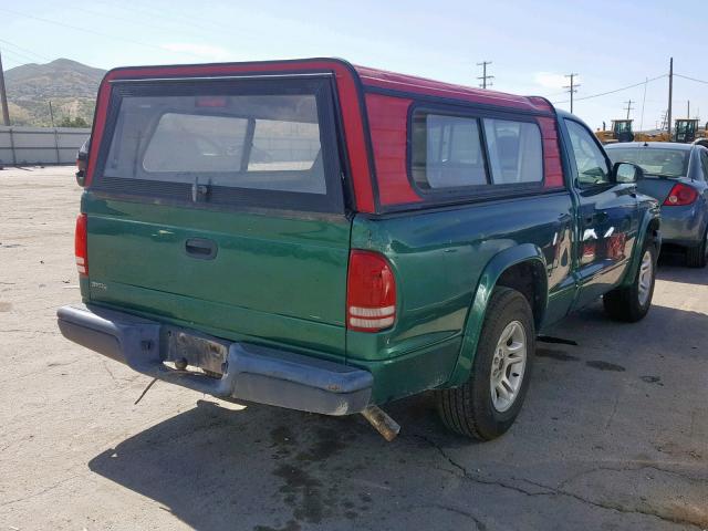 1D7FL16K74S579035 - 2004 DODGE DAKOTA SXT GREEN photo 4