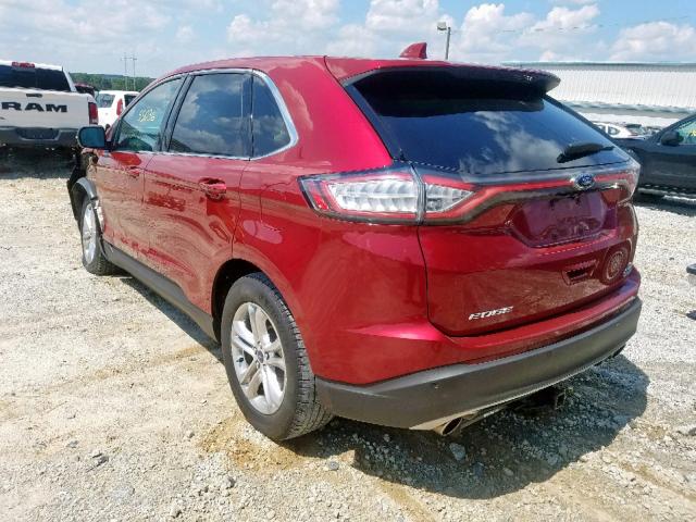 2FMTK3J99FBB79244 - 2015 FORD EDGE SEL RED photo 3