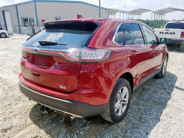 2FMTK3J99FBB79244 - 2015 FORD EDGE SEL RED photo 4