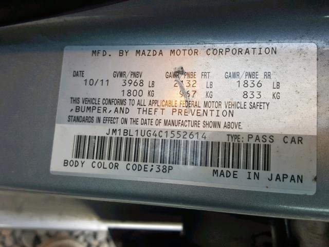 JM1BL1UG4C1552614 - 2012 MAZDA 3 I SILVER photo 10