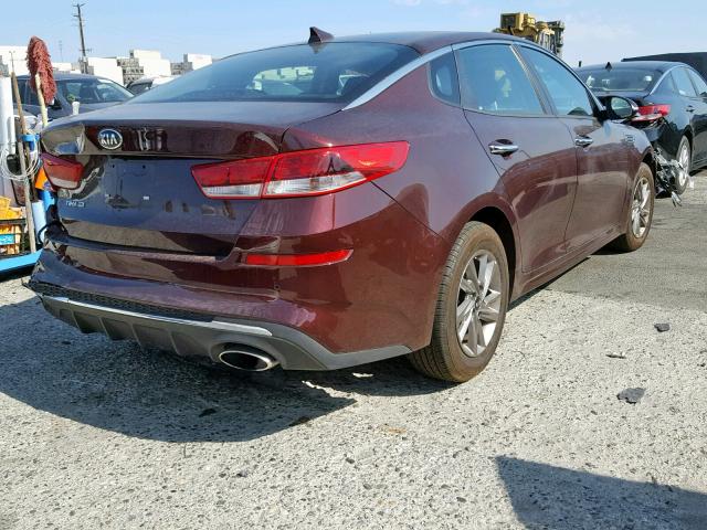 5XXGT4L34KG328638 - 2019 KIA OPTIMA LX BURGUNDY photo 4