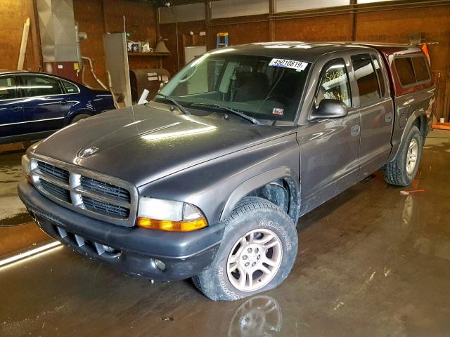 1D7HG38N24S580853 - 2004 DODGE DAKOTA QUA GRAY photo 2