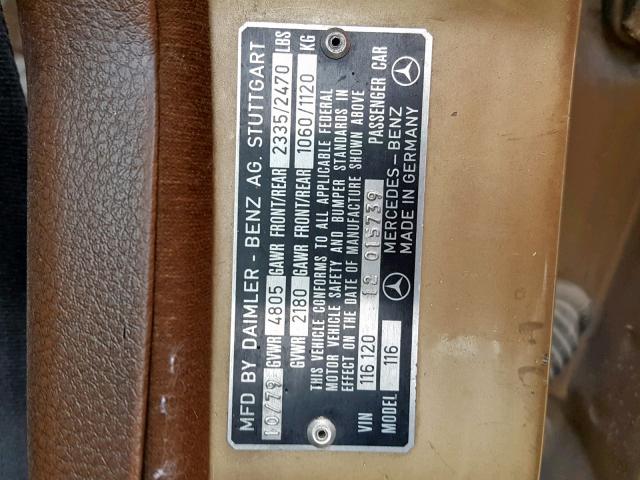 11612012015739 - 1980 MERCEDES-BENZ 300 SDL BEIGE photo 10