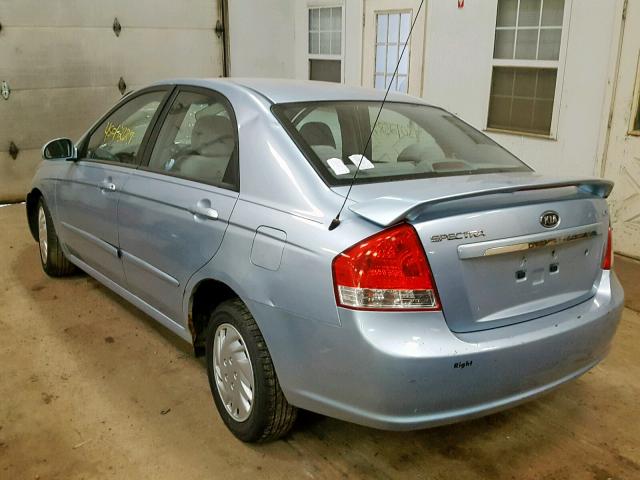 KNAFE121785529982 - 2008 KIA SPECTRA EX BLUE photo 3