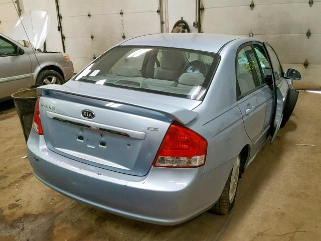 KNAFE121785529982 - 2008 KIA SPECTRA EX BLUE photo 4