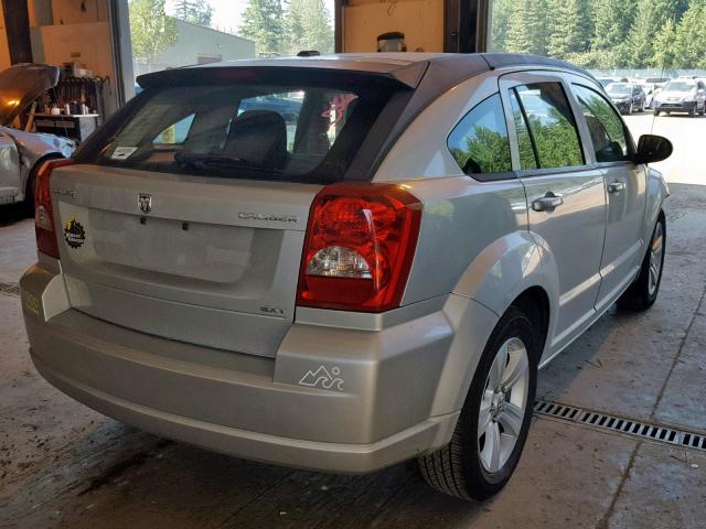 1B3CB4HA9AD607814 - 2010 DODGE CALIBER SX SILVER photo 4