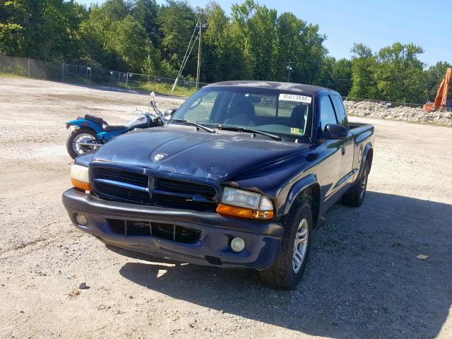 1B7GL32X12S537713 - 2002 DODGE DAKOTA SPO BLUE photo 2