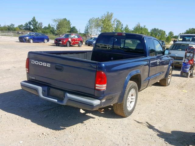 1B7GL32X12S537713 - 2002 DODGE DAKOTA SPO BLUE photo 4