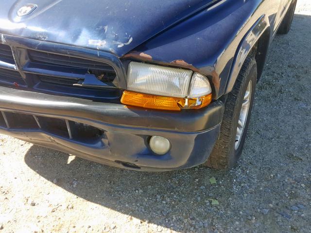 1B7GL32X12S537713 - 2002 DODGE DAKOTA SPO BLUE photo 9