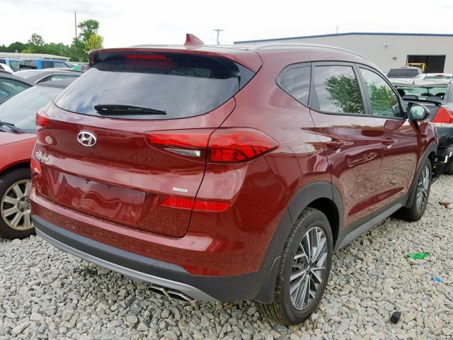 KM8J3CAL6KU014286 - 2019 HYUNDAI TUCSON LIM RED photo 4