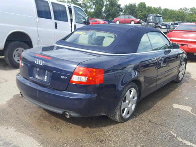 WAUAC48H96K005270 - 2006 AUDI A4 1.8 CAB BLUE photo 4