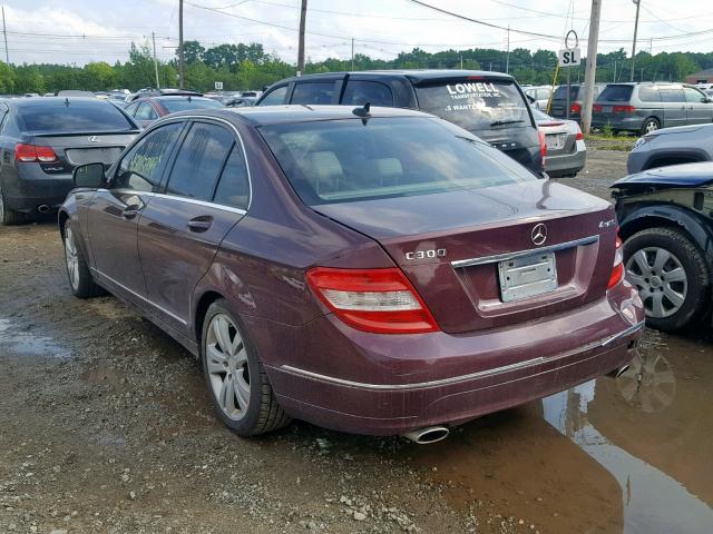 WDDGF81X18F112778 - 2008 MERCEDES-BENZ C 300 4MAT MAROON photo 3