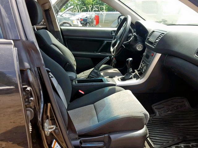 4S4BP61C656310007 - 2005 SUBARU LEGACY OUT BLACK photo 5