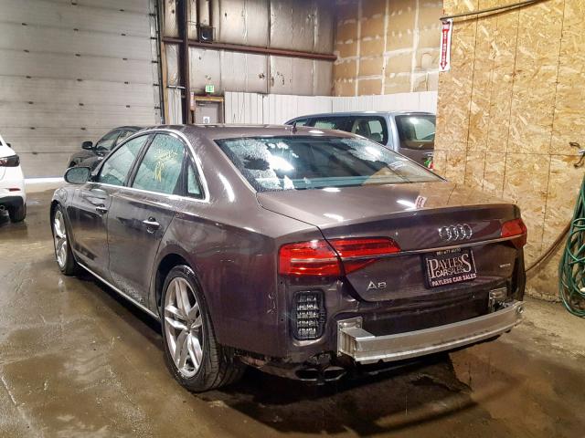 WAUJGAFD1FN012862 - 2015 AUDI A8 QUATTRO BROWN photo 3