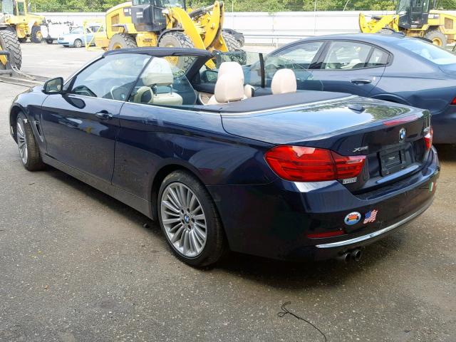 WBA3T1C59FP820527 - 2015 BMW 428 XI SUL BLUE photo 3