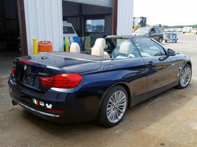 WBA3T1C59FP820527 - 2015 BMW 428 XI SUL BLUE photo 4