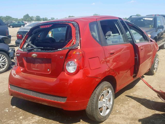 KL1TD6DE7BB174219 - 2011 CHEVROLET AVEO LS RED photo 4