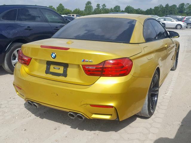 WBS3U9C55FP968357 - 2015 BMW M4 YELLOW photo 4