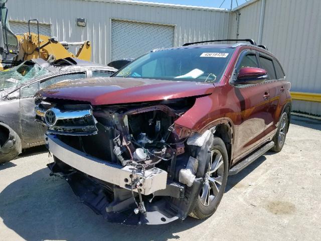 5TDJKRFH7GS322237 - 2016 TOYOTA HIGHLANDER RED photo 2