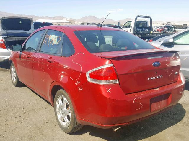 1FAHP36N79W254503 - 2009 FORD FOCUS SES RED photo 3