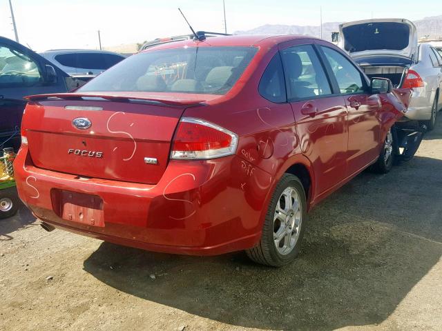 1FAHP36N79W254503 - 2009 FORD FOCUS SES RED photo 4