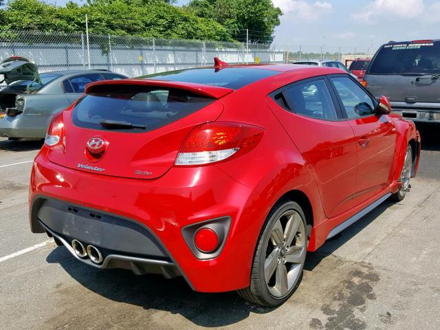 KMHTC6AE1DU135192 - 2013 HYUNDAI VELOSTER T RED photo 4