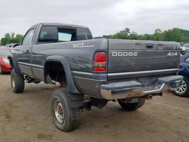 3B7KF26Z32M303900 - 2002 DODGE RAM 2500 GRAY photo 3