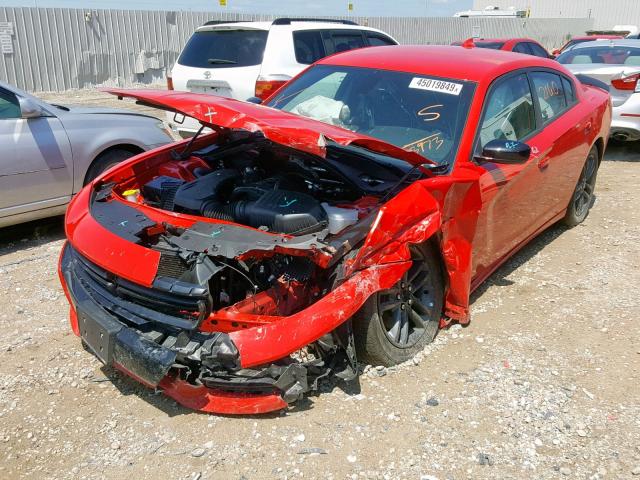 2C3CDXJG1KH523973 - 2019 DODGE CHARGER SX RED photo 2