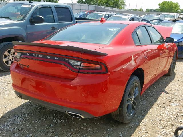 2C3CDXJG1KH523973 - 2019 DODGE CHARGER SX RED photo 4