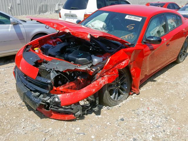 2C3CDXJG1KH523973 - 2019 DODGE CHARGER SX RED photo 9