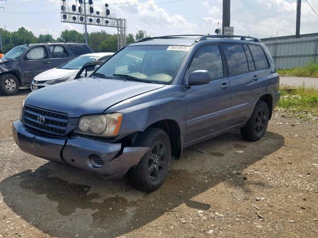 JTEHF21A520087123 - 2002 TOYOTA HIGHLANDER BLUE photo 2